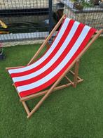 Ligstoel / tuinstoel / strandstoel hout verstelbaar wasbaar, Tuin en Terras, Tuinstoelen, Ophalen of Verzenden, Zo goed als nieuw