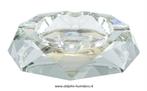 SIGAARASBAK GLAS ZILVER,  4 LEGGERS - DIAMETER 18 cm!  sab16, Verzenden, Nieuw, Asbak