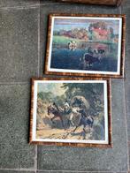 Twee schilderijen met dieren, Antiek en Kunst, Ophalen