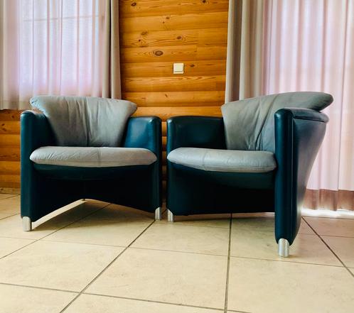2 Vintage Leolux Excalibur fauteuils, Antiek en Kunst, Antiek | Meubels | Stoelen en Sofa's, Ophalen of Verzenden