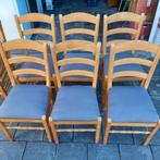 7 stoelen +13 rieten  rustieke massief eiken, Huis en Inrichting, Gebruikt, Eikenhout, Ophalen