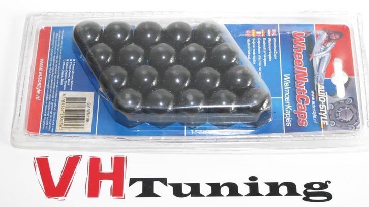 Autostyle SY WN19B wheelnutcaps / wielmoerkapjes 19MM zwart, Auto diversen, Tuning en Styling, Ophalen