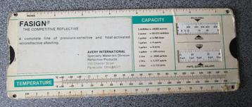 Vintage rekenliniaal converter Fasign Avery - OPRUIM beschikbaar voor biedingen