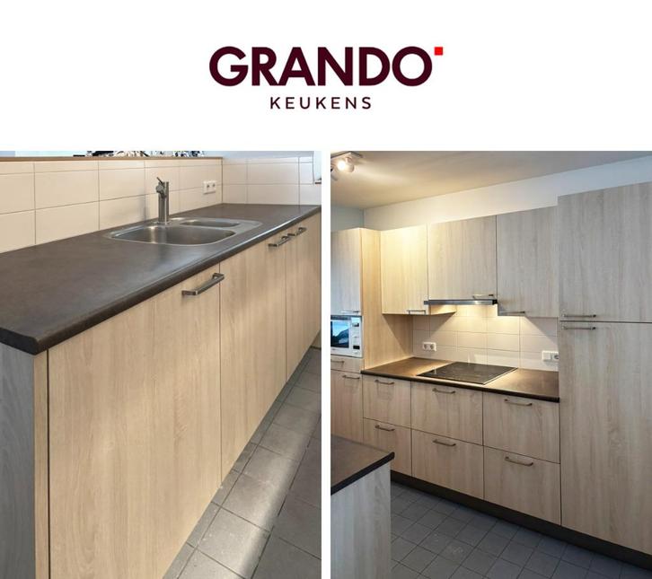 Grando tweedelig keuken 280 cm + 186 cm met Whirlpool ap., Huis en Inrichting, Keuken | Complete keukens, Gebruikt, Ophalen