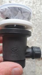 Afvoerplug/Afvoergarnituur zwart met overloop en hefstang, Ophalen, Nieuw