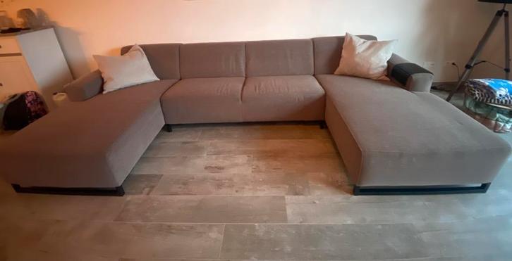 Grote u salon, Huis en Inrichting, Zetels | Complete zithoeken, Gebruikt, Stof, Ophalen