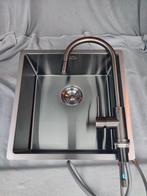 Lanesto spoelbak met bijpassende uittrekbare kraan gun metal, Huis en Inrichting, Ophalen of Verzenden, Nieuw, Minder dan 50 cm