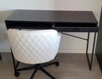 Stoer zwart bureau met wit Stoeltje, Enlèvement, Réglable en hauteur, Comme neuf, Bureau