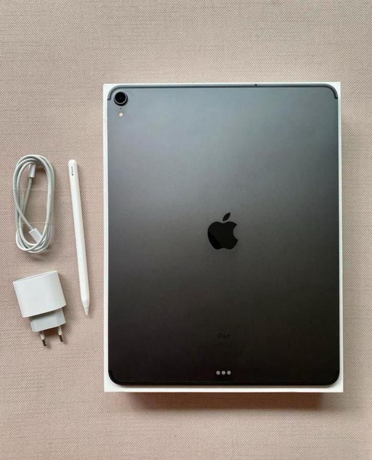 iPad Pro 12.9” (3rd Gen, 2018) – 256GB  Apple Pencil 2nd Gen, Computers en Software, Apple iPads, Zo goed als nieuw, 256 GB, Wit