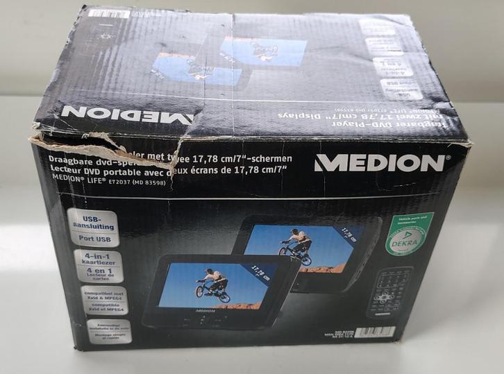 Medion draagbare dvd speler 2 schermen (set 1), Auto diversen, Auto-accessoires, Gebruikt, Ophalen of Verzenden