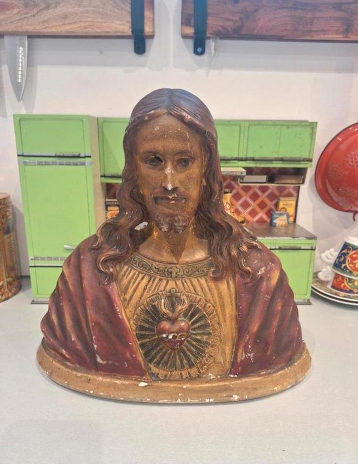 Gipsen Beeld Jezus, Antiquités & Art, Antiquités | Objets religieux, Enlèvement