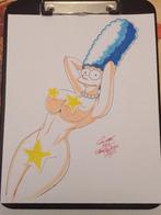 Marge Simpson artists Key & Chy - signed color pencil/marker, Antiquités & Art, Art | Dessins & Photographie, Envoi