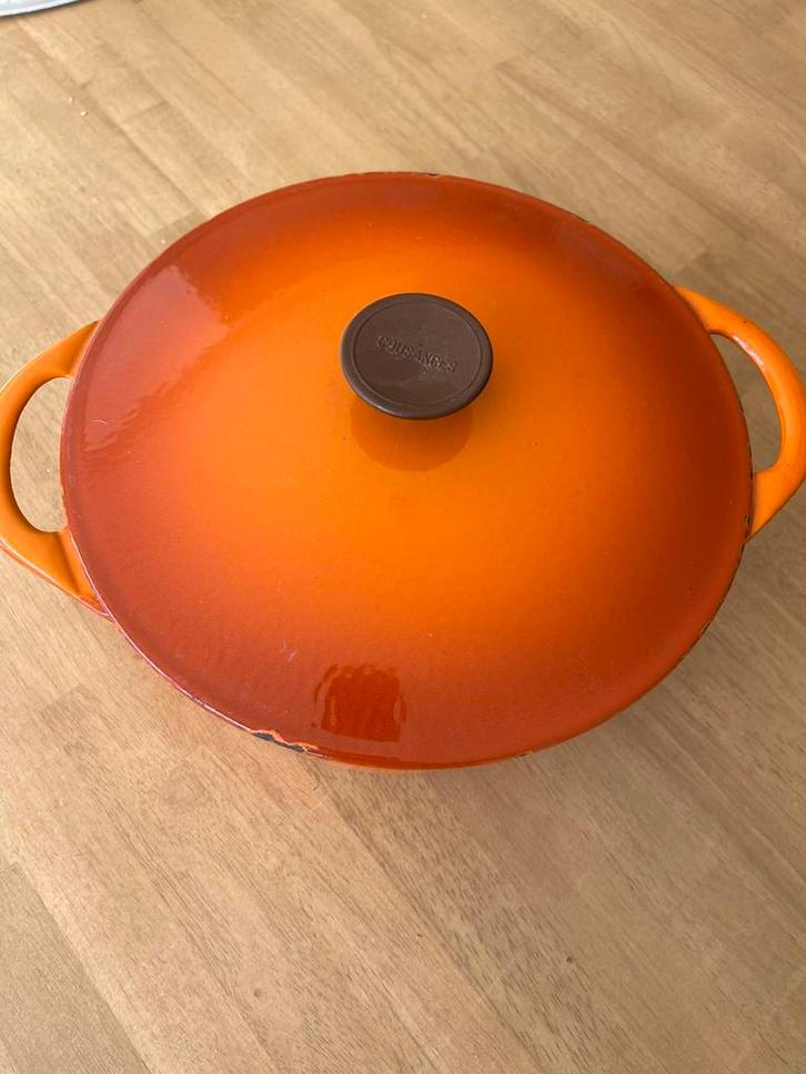 Vintage kookpot cousances - Le Creuset, Huis en Inrichting, Keuken | Potten en Pannen, Gebruikt, Koekenpan of Braadpan, Gietijzer