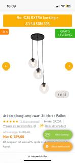 Smokey black bollen hanglamp, Nieuw, Glas, Ophalen