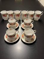 6 koffiekopjes 4 thee Royal bouthamton, Ophalen, Zo goed als nieuw, Porselein, Kop en/of schotel