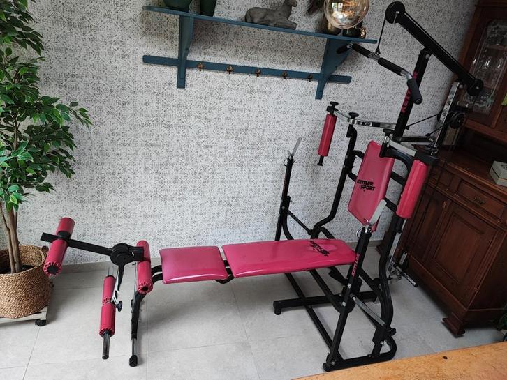 Kettler sport fitnessbank/ krachtstation. (Goede staat), Sport en Fitness, Fitnessmaterialen, Gebruikt, Fitnessbank, Armen, Benen