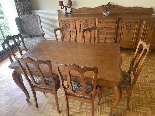 Eetkamer : tafel en stoelen, Huis en Inrichting, Tafels | Eettafels, Gebruikt, 50 tot 100 cm, 100 tot 150 cm, Vijf personen of meer