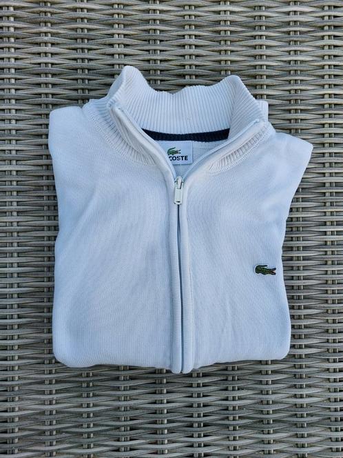 Lacoste Witte Vest – 100% Katoen – Maat M, Kleding | Heren, Bodywarmers, Zo goed als nieuw, Maat 48/50 (M), Ophalen of Verzenden