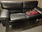 Salon en cuir noir, Trois personnes, Banc droit, Enlèvement, Utilisé