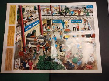 1986   coca cola :  60 stripfiguren luchthaven poster . beschikbaar voor biedingen