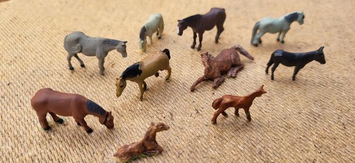 set met 10 stuks mooie paarden faller preiser - H0 1:87, Hobby en Vrije tijd, Modeltreinen | H0, Zo goed als nieuw, Ophalen of Verzenden