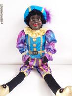 Authentieke V&D etalage zwarte Piet pop - 60cm, blauw/paars, Verzenden