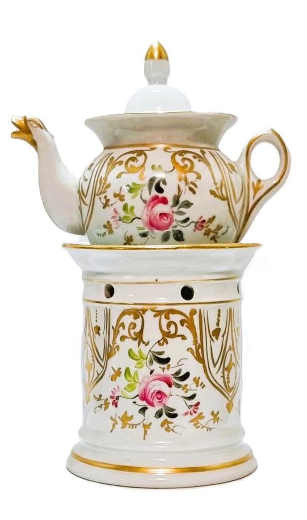 Parijse Theepot met warmhouder., Antiek en Kunst, Antiek | Porselein, Ophalen of Verzenden
