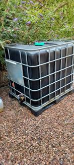 Zwarte 1000 l regenton, Tuin en Terras, Ophalen, Kunststof, Gebruikt, Met kraantje