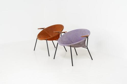 Paar vintage "Balloon" stoelen van Hans Olsen voor Lea, Huis en Inrichting, Fauteuils, Zo goed als nieuw, Ophalen