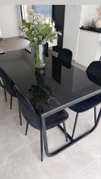 Zwart marmer eettafel 180 x 90 x 74cm
Metalen onderstel, Huis en Inrichting, Ophalen, Zo goed als nieuw