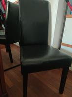 Zwarte stoel van imitatieleer, Huis en Inrichting, Stoelen, Ophalen, Zo goed als nieuw, Leer