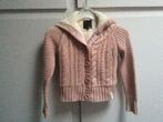 Roze cardigan met kap en rits maat 122, Ophalen of Verzenden
