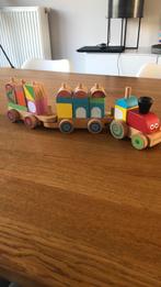 Houten speelgoedtrein met blokken +12 m, Ophalen, Gebruikt