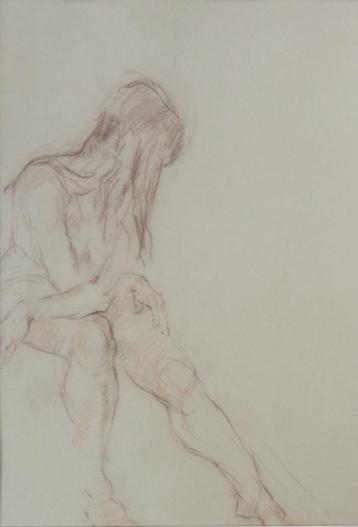 JOOP LIESKER / NAAKTE VROUW / ORIGINEEL WERK / 82x62cm KADER beschikbaar voor biedingen