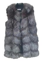 Yves Salomon Mouwloze Bontjas – Nieuwstaat, Kleding | Dames, Bodywarmers, Verzenden, Nieuw, Maat 36 (S), Grijs