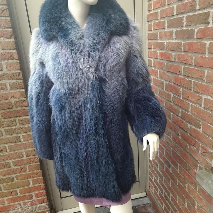 EXCLUSIEVE BONTJAS , ZILVERVOS, MT.38/42 *NIEUWSTAAT*, Kleding | Dames, Jassen | Winter, Zo goed als nieuw, Maat 38/40 (M), Paars