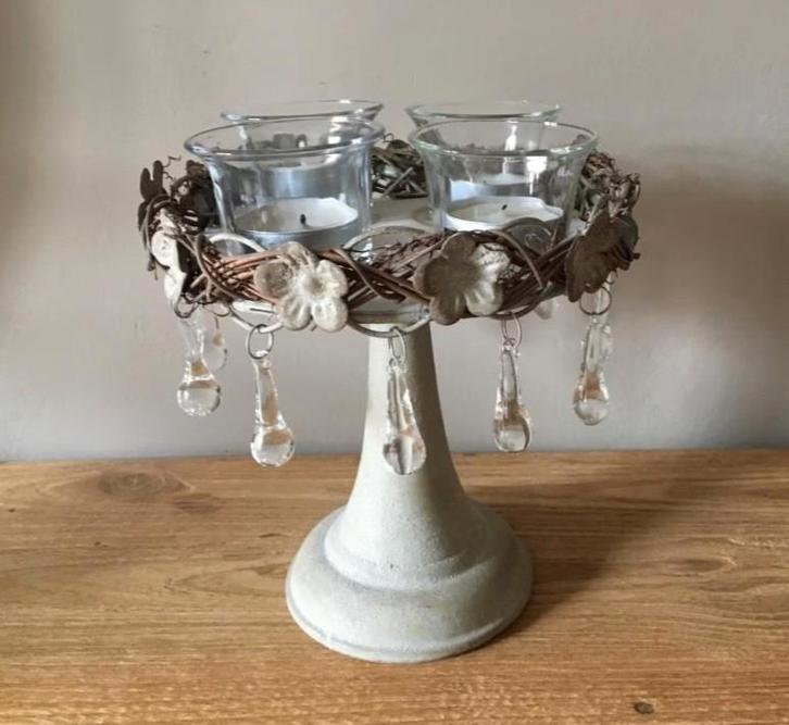 Theelichthouder, Huis en Inrichting, Woonaccessoires | Kandelaars en Kaarsen, Zo goed als nieuw, Kandelaar, Minder dan 25 cm, Metaal