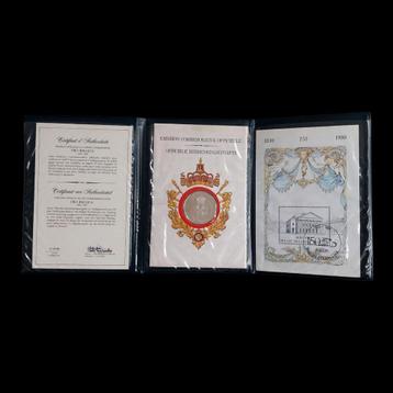 Medaille en album / Pro Belgica / 150 jaar België / Zilver beschikbaar voor biedingen