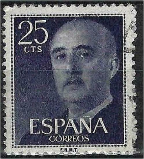 Spanje 1955-1958 - Yvert 857 - Generaal Francisco Franc (ST), Timbres & Monnaies, Timbres | Europe | Espagne, Affranchi, Envoi