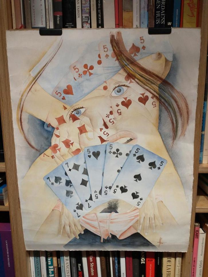 Alex De Carne - Aquarel, Antiek en Kunst, Kunst | Tekeningen en Fotografie, Ophalen