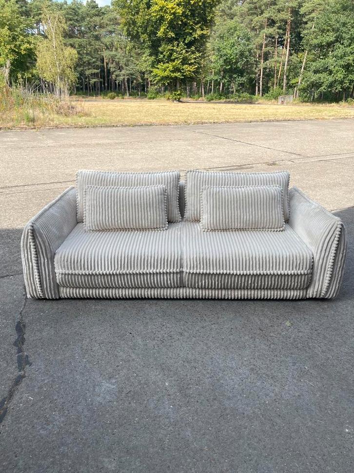 Slaapbank / zetelbed ribbelstof NIEUW, Huis en Inrichting, Zetels | Zetels, Nieuw, Rechte bank, Driepersoons, 250 tot 300 cm, 100 tot 125 cm