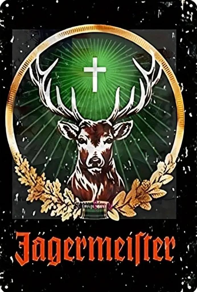 Metalen reclamebord Jägermeister - retro vintage mancave, Verzamelen, Merken en Reclamevoorwerpen, Nieuw, Reclamebord, Ophalen of Verzenden