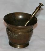 Antieke vijzel en stamper in brons, Antiek en Kunst, Ophalen of Verzenden, Brons