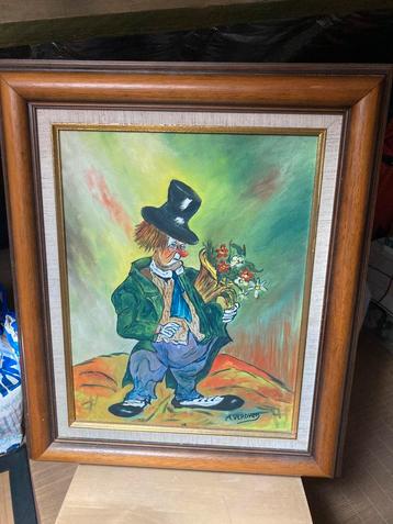 Frames met gesigneerd clownportret beschikbaar voor biedingen