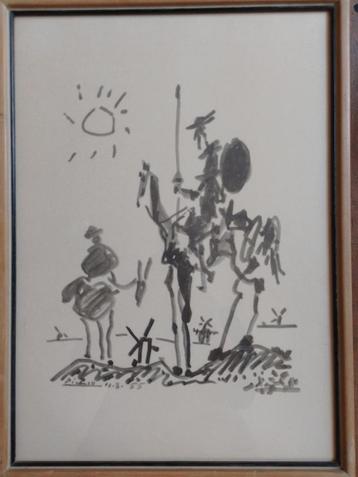 Pablo Picasso  1881 - 1973  Litho Don Quichot + Sancho Panza beschikbaar voor biedingen