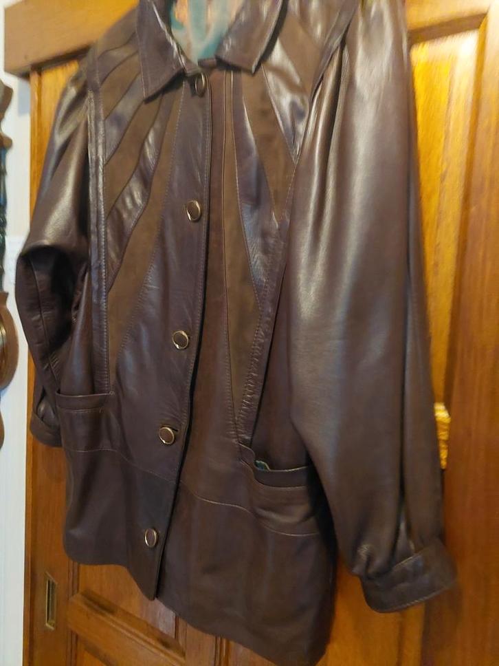 Lederen damesjas maat 42, Kleding | Dames, Jassen | Winter, Zo goed als nieuw, Maat 42/44 (L), Ophalen of Verzenden