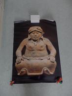 2 posters Aztekenbeeldje uit klei, Collections, Posters & Affiches, Comme neuf, Autres sujets/thèmes, Enlèvement, Rectangulaire vertical