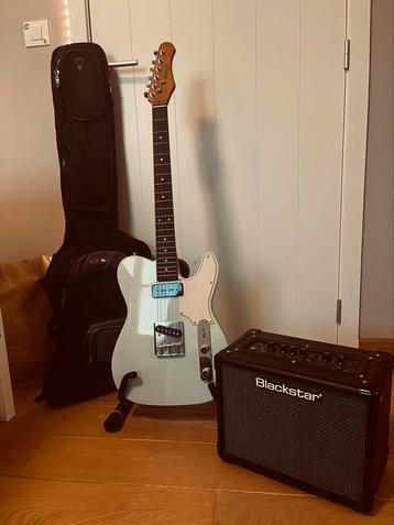 Guitare Telecaster bleu clair, Musique & Instruments, Envoi, Comme neuf