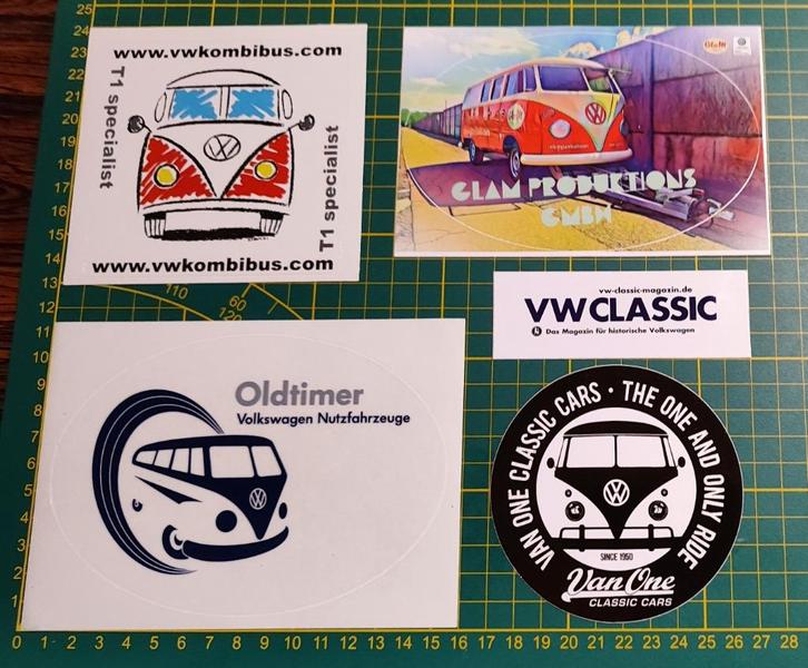 Lot 5x stickers Volkswagen T1 bus, Verzamelen, Stickers, Ophalen of Verzenden