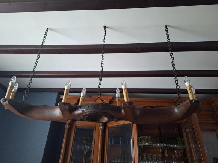 Luminaires Joug de bœuf, Maison & Meubles, Lampes | Lustres, Utilisé, Bois, Enlèvement